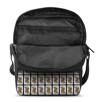 Queen Of Spades Pattern Print Rectangular Crossbody Bag