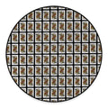 Queen Of Spades Pattern Print Round Floor Mat