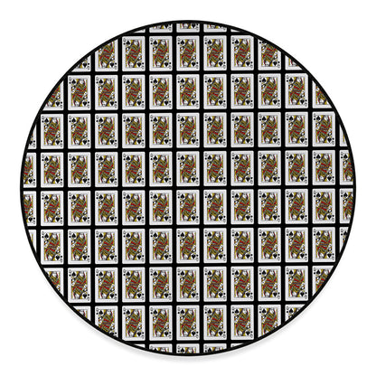 Queen Of Spades Pattern Print Round Floor Mat