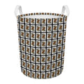 Queen Of Spades Pattern Print Round Laundry Basket