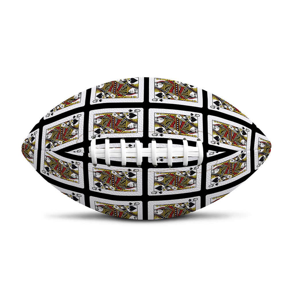 Queen Of Spades Pattern Print Rugby Ball