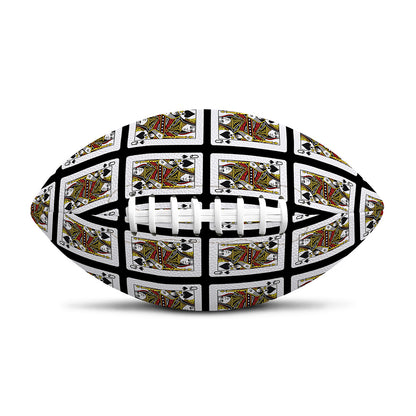 Queen Of Spades Pattern Print Rugby Ball