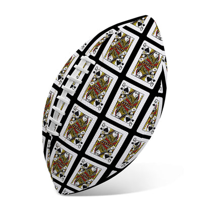 Queen Of Spades Pattern Print Rugby Ball