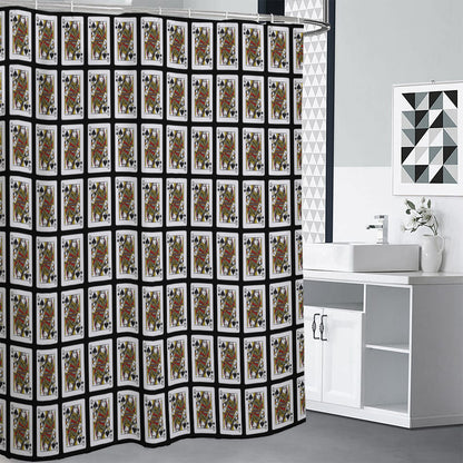 Queen Of Spades Pattern Print Shower Curtain
