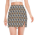 Queen Of Spades Pattern Print Side Slit Mini Skirt