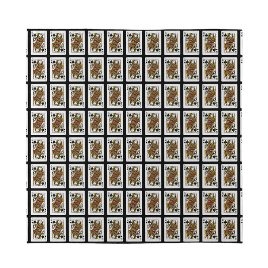 Queen Of Spades Pattern Print Silk Bandana