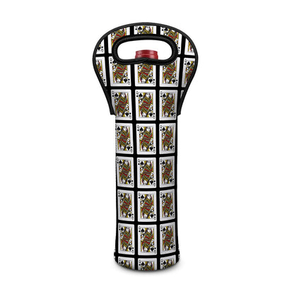 Queen Of Spades Pattern Print Single Neoprene Wine Tote