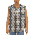 Queen Of Spades Pattern Print Sleeveless Baseball Jersey