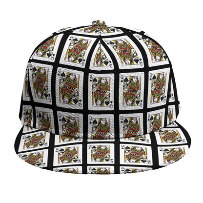 Queen Of Spades Pattern Print Snapback Cap