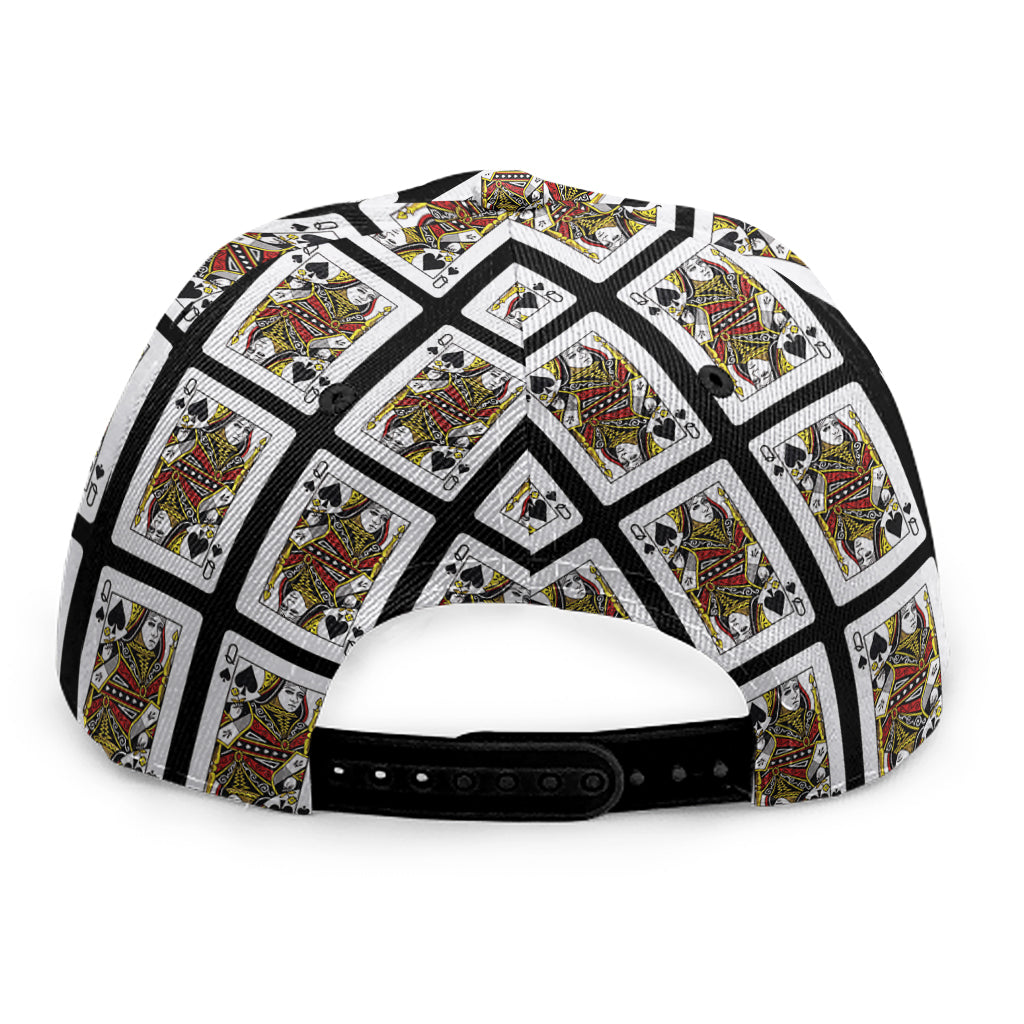 Queen Of Spades Pattern Print Snapback Cap