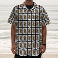 Queen Of Spades Pattern Print Textured Short Sleeve Shirt