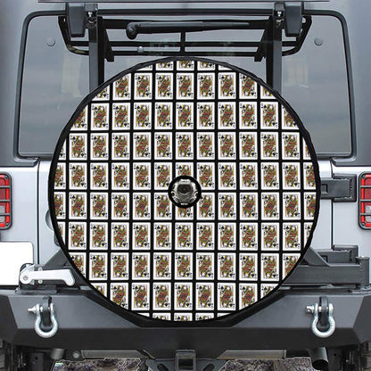 Queen Of Spades Pattern Print Tire Cover With Camera Hole