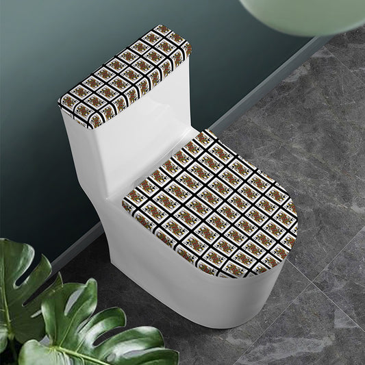 Queen Of Spades Pattern Print Toilet Lid And Tank Cover Set