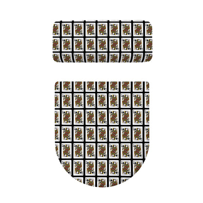 Queen Of Spades Pattern Print Toilet Lid And Tank Cover Set