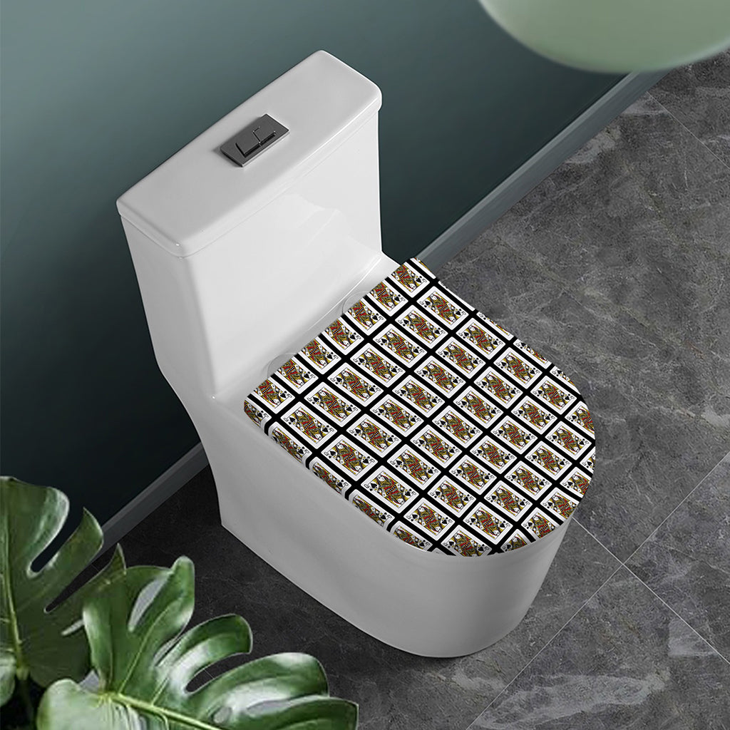 Queen Of Spades Pattern Print Toilet Lid Cover