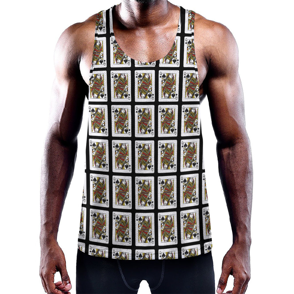 Queen Of Spades Pattern Print Training Tank Top