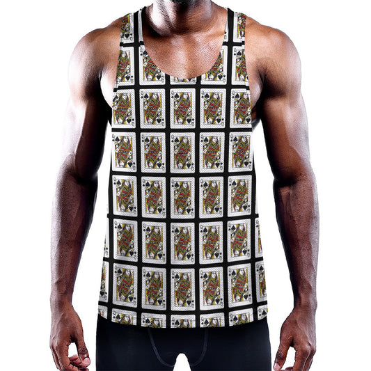 Queen Of Spades Pattern Print Training Tank Top