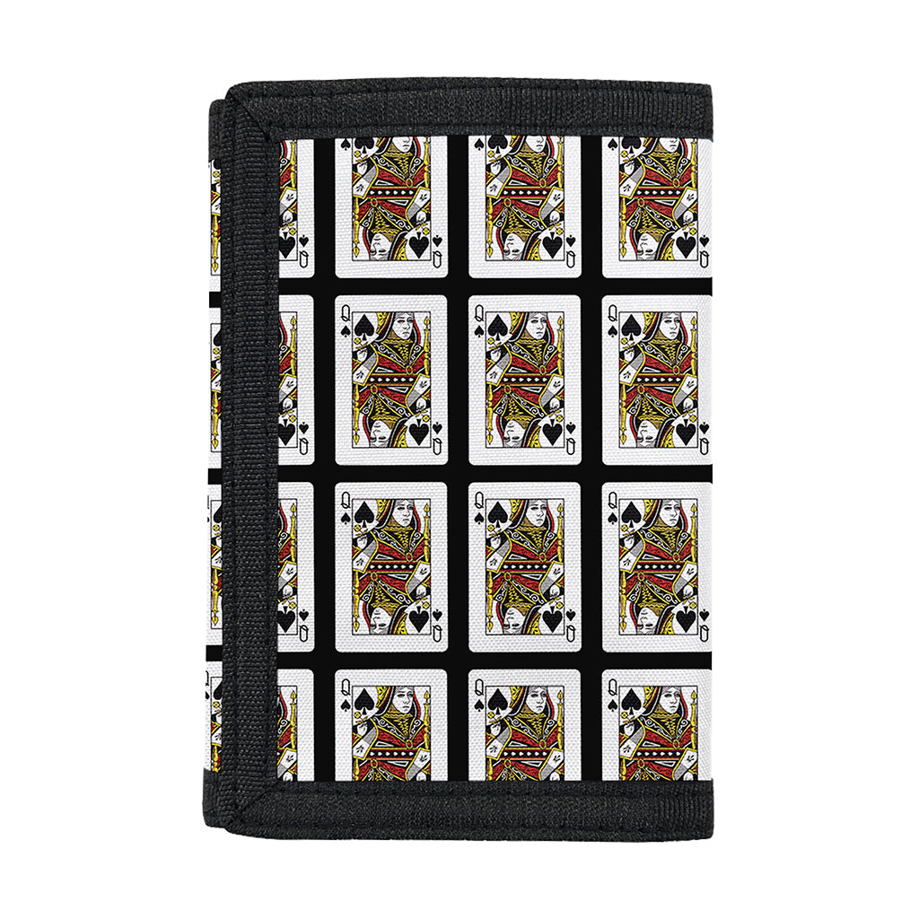 Queen Of Spades Pattern Print Trifold Wallet