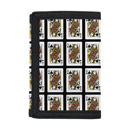 Queen Of Spades Pattern Print Trifold Wallet