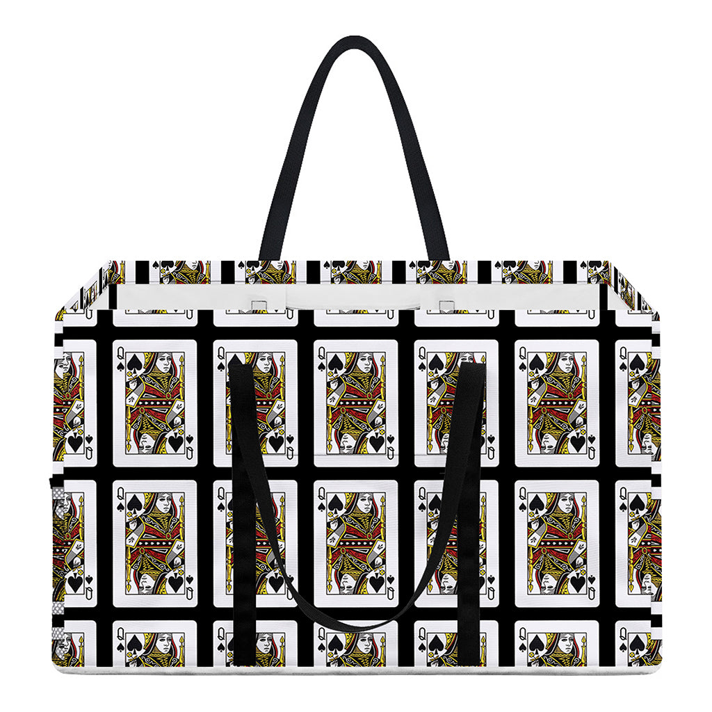 Queen Of Spades Pattern Print Utility Tote Bag