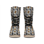 Queen Of Spades Pattern Print Winter Boots