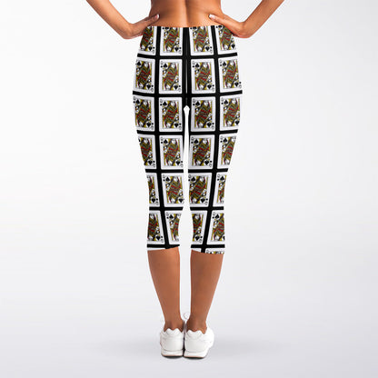 Queen Of Spades Pattern Print Women's Capri Leggings