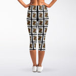 Queen Of Spades Pattern Print Women's Capri Leggings