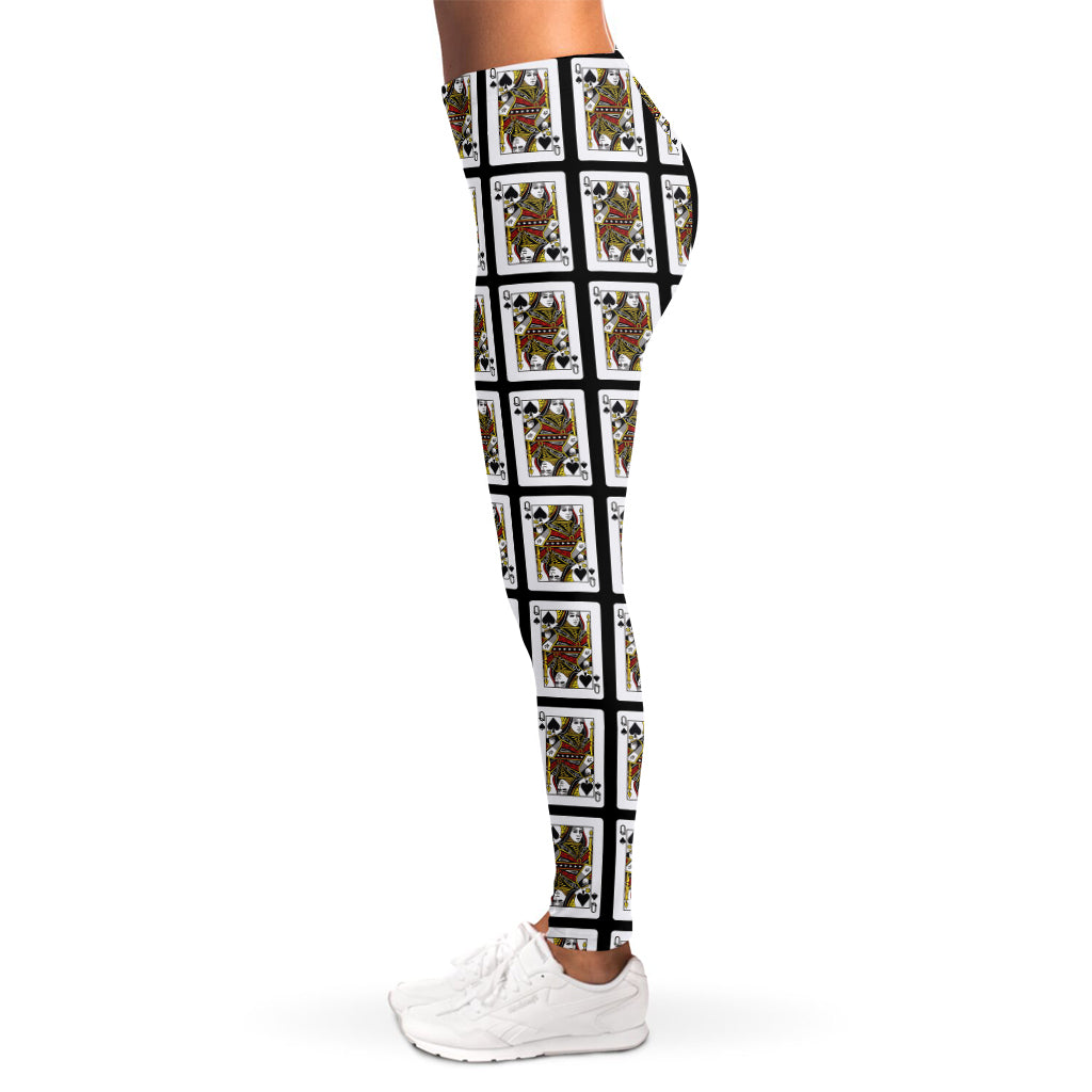 Queen Of Spades Pattern Print Women's Leggings
