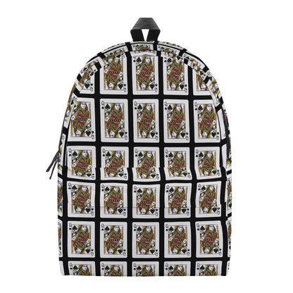 Queen Of Spades Playing Card Pattern Print Backpack