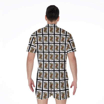 Queen Of Spades Playing Card Pattern Print Men's Rompers