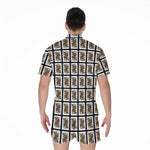 Queen Of Spades Playing Card Pattern Print Men's Rompers