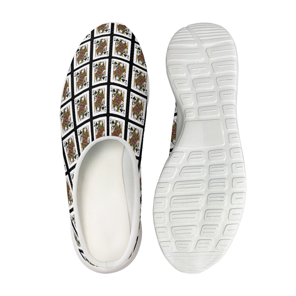 Queen Of Spades Playing Card Pattern Print Mesh Casual Shoes