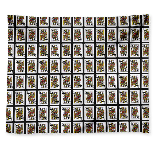 Queen Of Spades Playing Card Pattern Print Tapestry