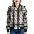 Queen Of Spades Pattern Print Women's Bomber Jacket