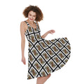 Queen Of Spades Pattern Print Sleeveless Knee Length Dress