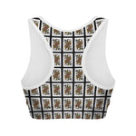 Queen Of Spades Playing Card Pattern Print Women's Sports Bra