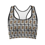 Queen Of Spades Playing Card Pattern Print Women's Sports Bra