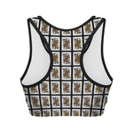 Queen Of Spades Playing Card Pattern Print Women's Sports Bra