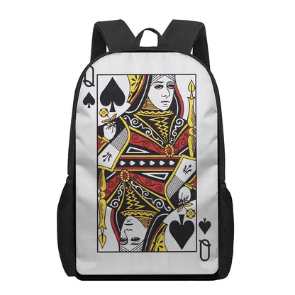 Queen Of Spades Playing Card Print 17 Inch Backpack