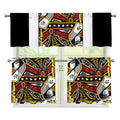 Queen Of Spades Playing Card Print 3 Piece Kitchen Curtains
