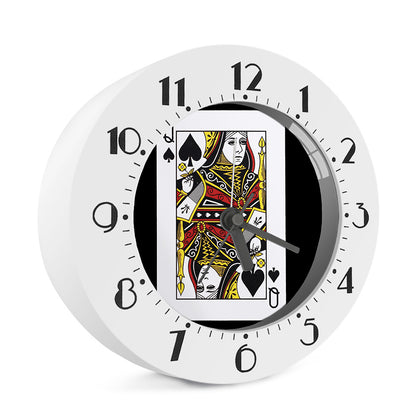 Queen Of Spades Playing Card Print Alarm Clock