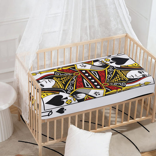 Queen Of Spades Playing Card Print Baby Crib Sheet