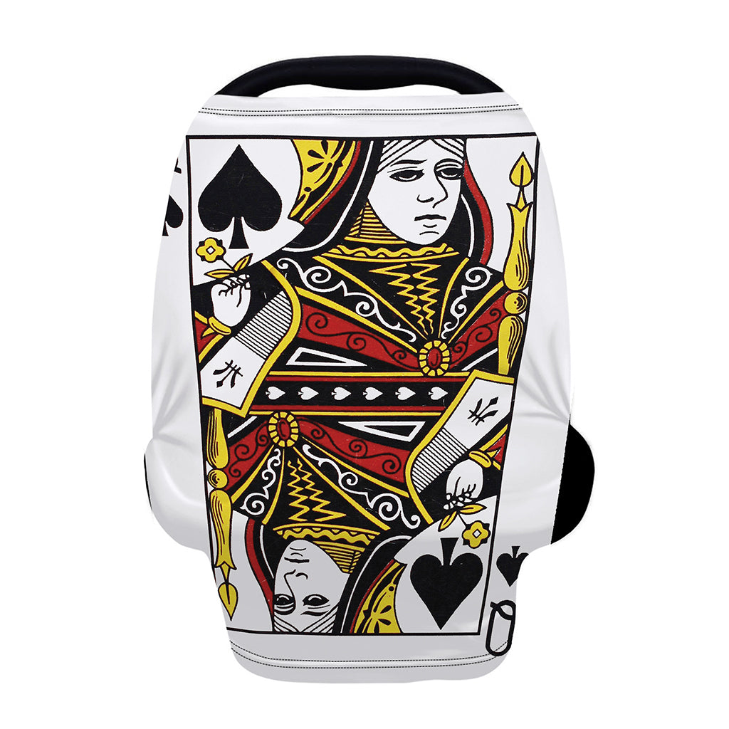 Queen Of Spades Playing Card Print Baby Seat Cover