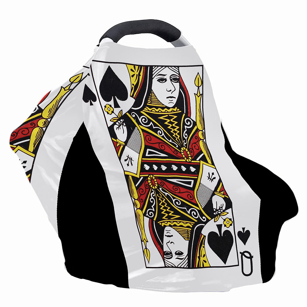 Queen Of Spades Playing Card Print Baby Seat Cover