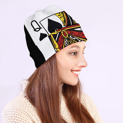 Queen Of Spades Playing Card Print Beanie
