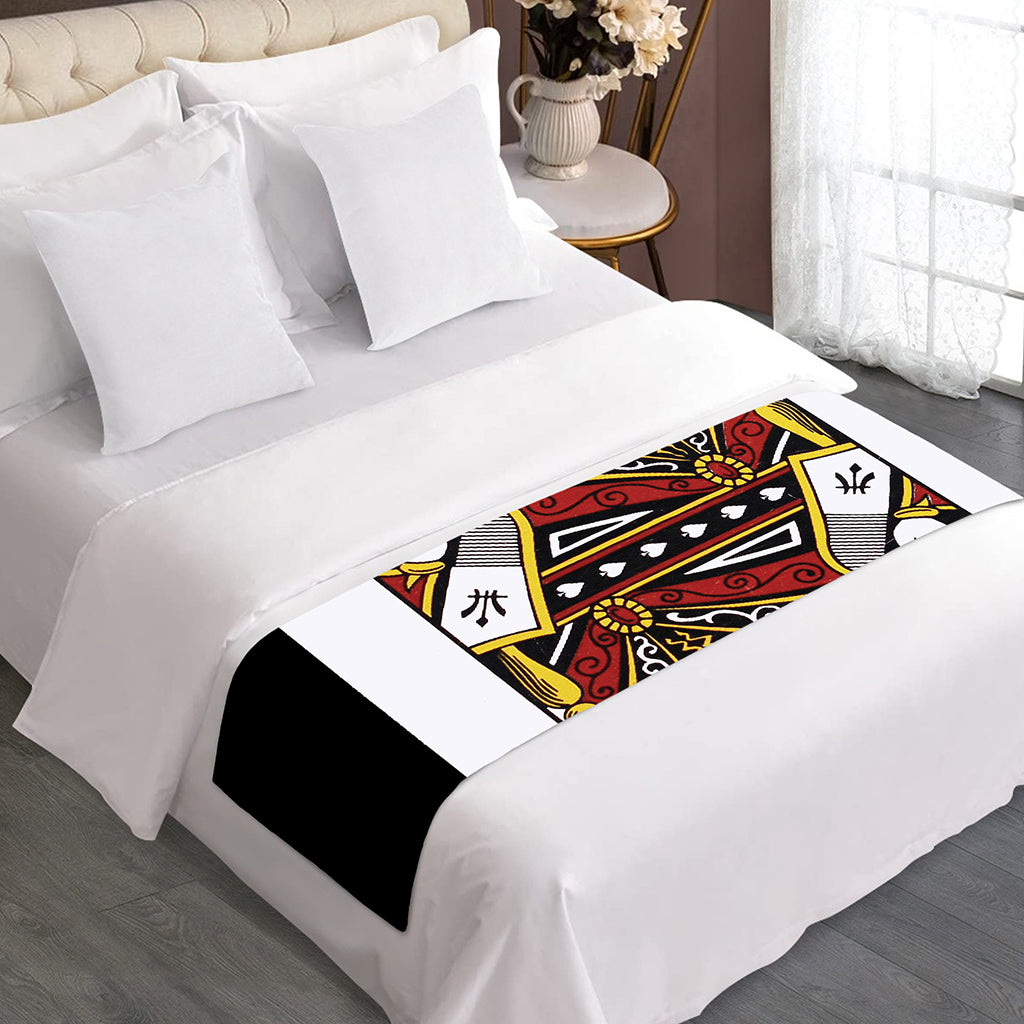 Queen Of Spades Playing Card Print Bed Runner