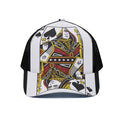 Queen Of Spades Playing Card Print Black Mesh Trucker Hat
