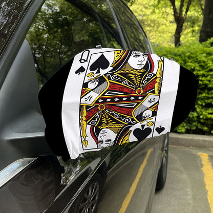 Queen Of Spades Playing Card Print Car Side Mirror Covers