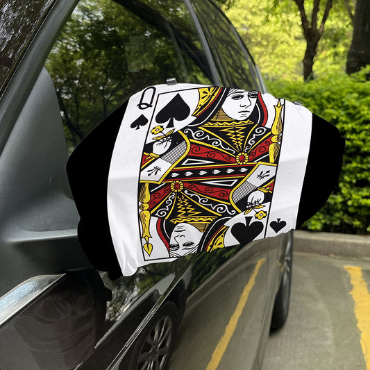 Queen Of Spades Playing Card Print Car Side Mirror Covers