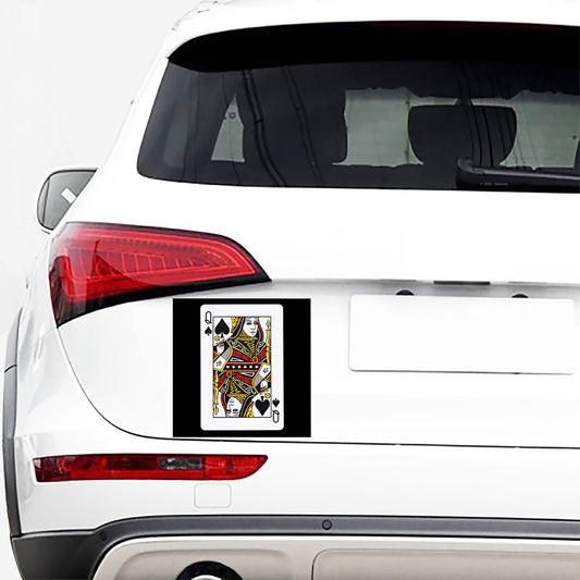 Queen Of Spades Playing Card Print Car Sticker